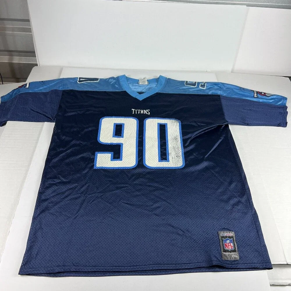 Y2K Reebok Tennessee Titans Jevon Kearse Football Jersey Extra Extra Large Blue - Picture 1 of 15